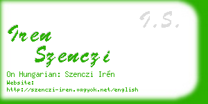 iren szenczi business card