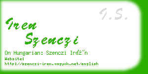 iren szenczi business card
